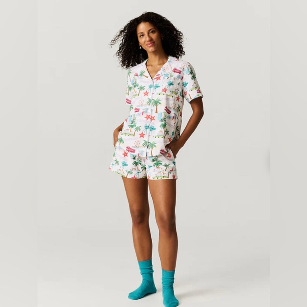 Posh Peanut Limited Edition Posh Los Angeles Women’s Twill Pajama Short Set XL - Picture 3 of 7